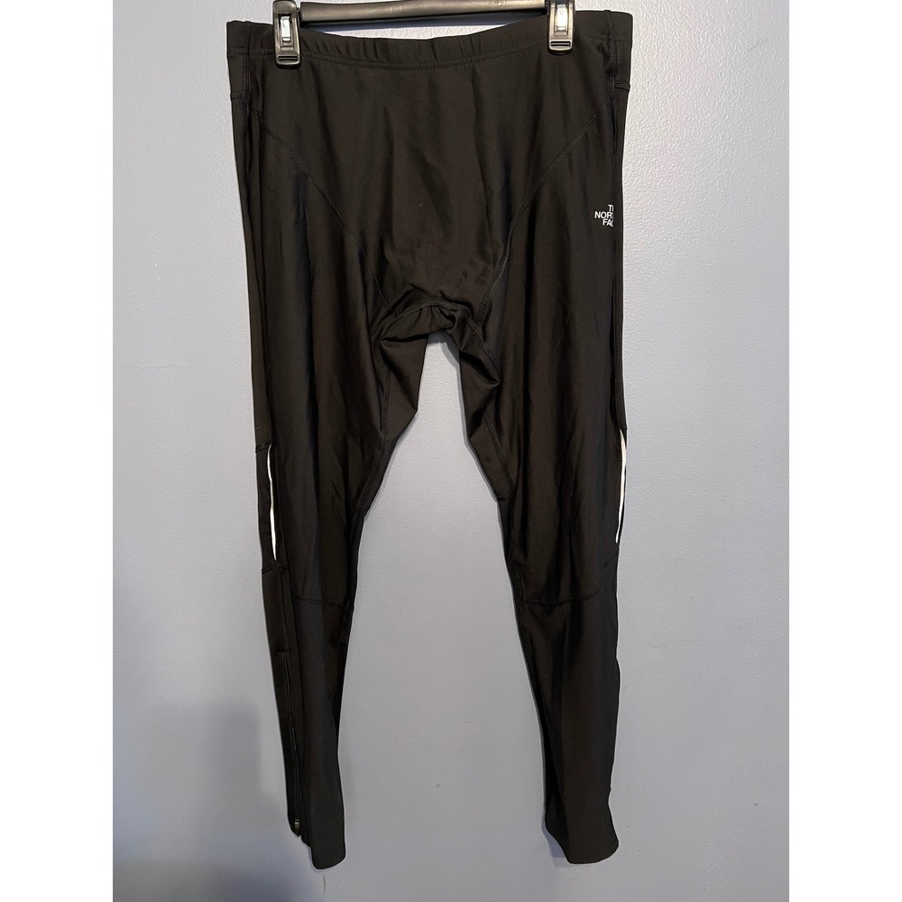 The‎ North Face Men's Leggings Running Black Reflective Ankle Zip Pants Size XL